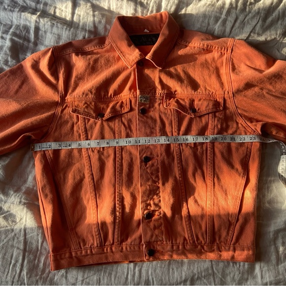No Excess 100% Cotton Oversized Drop Shoulder Salmon Jean Jacket - Picture 7 of 10